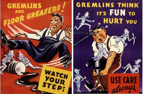 Affiches humoristiques Gremlins Aviation