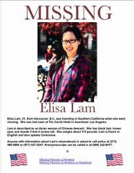 Affiche Disparition Elisa Lam