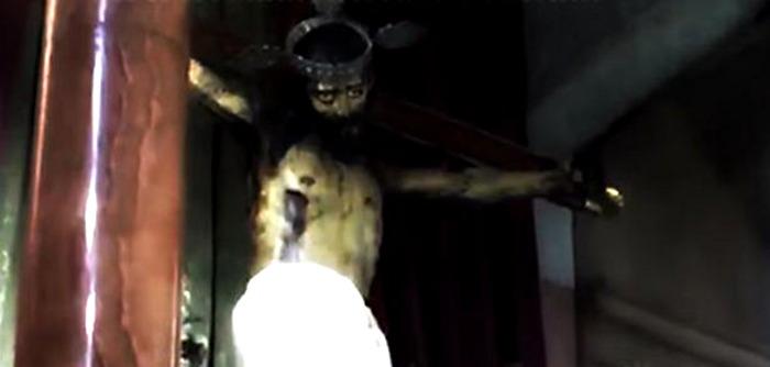 Statue Jésus Yeux Ouverts