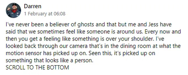 Message de Darren sur Facebook