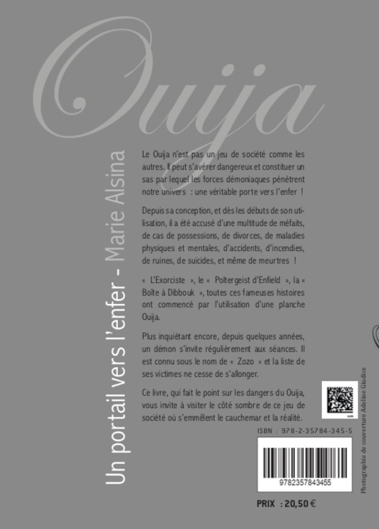 Dos du livre Ouija : un portail vers l'Enfer